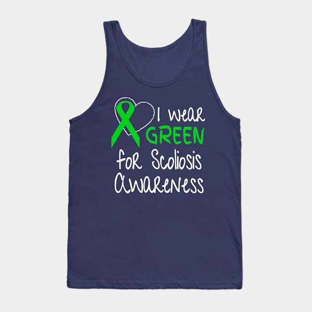 I Wear Green For Scoliosis Awareness Ribbon Novelty design Tank Top by nikkidawn74